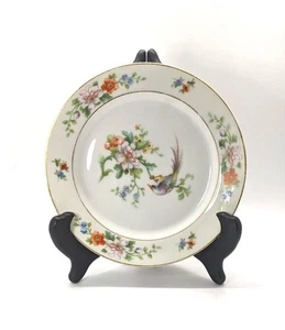 Heinrich Co Selb Brotteller 4er Set SONGBIRD Floral Goldrand Vintage 6" - Bild 1 von 4