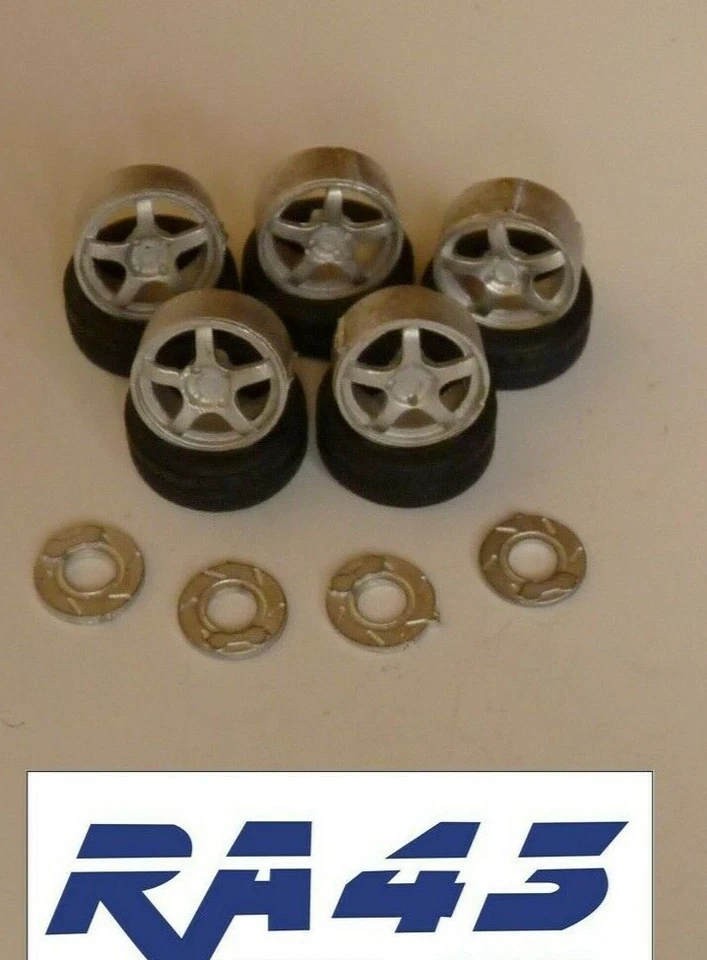 1/43 Set ruote cerchi gomme Wheels rims tire Ford Focus Seat WRC Rally version - Immagine 1 di 1
