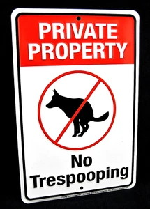 NO TRESPOOPING -*US MADE* Embossed Sign -Yard Man Cave Garage Bar Pub Wall Decor - Picture 1 of 9