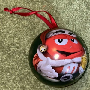 M&M Metal Christmas Ball Ornament Candy - Picture 1 of 8