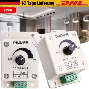 LED Dimmer 12V 24V 8A 96W PWM Regler DC Kabel LED Streifen Stripe 12 24 Volt - Bild 1 von 12