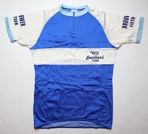 SWOLLAND DECCA 80s 1/4 ZIP VINTAGE CYCLING SHIRT JERSEY TRIKOT MAILLOT VTG MEN M - Picture 1 of 13