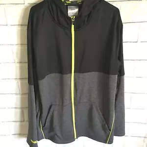 AND1 Full-Zip Warm-Up hooded Jacket Mens Size XXL 2XL Black Gray athletic (K22) - Picture 1 of 5