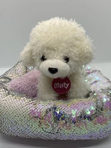 Gund MISTY Mini White Puppy Dog w/ Sequin Pet Bed - Picture 1 of 6