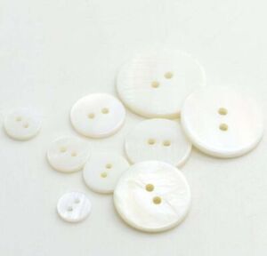 Natural White Shell Buttons 2 Holes Flat Button Clothing Sewing Accessory 50Pcs