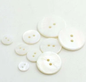 Natural White Shell Buttons 2 Holes Flat Button Clothing Sewing Accessory 100Pcs - Picture 1 of 14