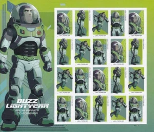 2022 60c Forever Disney Buzz Lightyear, Sheet of 20 Scott 5709-5712 Mint F/VF NH - Picture 1 of 1