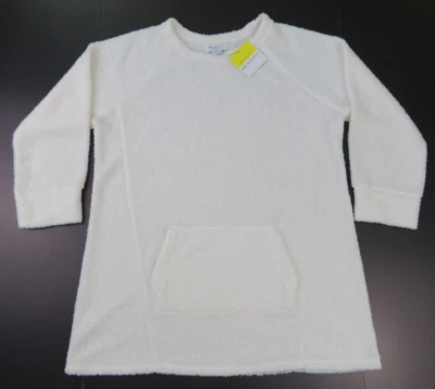 Top Liz Claiborne Fin de Semana Crema - Talla LT - Cómoda Túnica Pullover Canguro - Nuevo con Etiquetas Foto 1 de 4