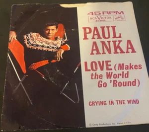 45 RPM- 7" Paul Anka - Picture Sleeves -Loves Makes -NO VINYL INCLUDED - Good+ - Picture 1 of 2