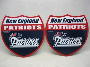 Pair New England Patriots Official NFL Plastic Road Signs - Picture 1 of 7