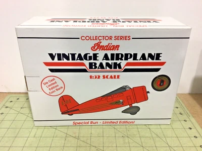 die cast Indian Motorcycles 1932 Lockheed Vega airplane bank special paint run - Image 1 of 4