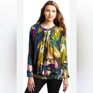 Ted Baker London blossom print batwing pop over blouse silk Sz 4 women NWT - Picture 1 of 11