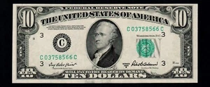 1950-D $10 Federal Reserve Note Philadelphia UNC - Picture 1 of 2