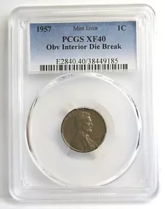 1957 MINT ERROR PCGS XF40 1c - Picture 1 of 3