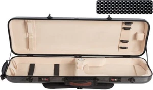 UK Fiberglass violin case Safe Oblong 4/4 M-case Black Point - Cream - Picture 1 of 12