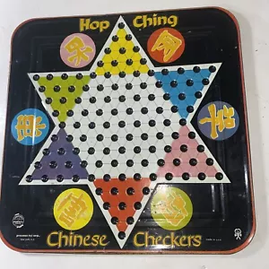 HOP CHING CHINESE CHECKERS Metal BOARD USA Pressman Toy Corp 13.5x13.5 - Picture 1 of 4