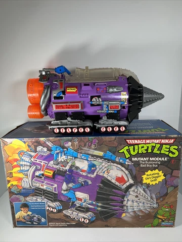 Vintage 1990 TMNT Mutant Module Drill Vehicle with box GUC Cover