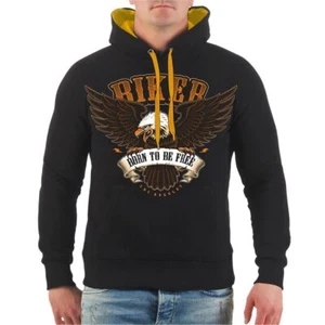Herren Kapuzenpullover Biker born to be free Hoodie mc club motorcycles motorrad - Bild 1 von 10
