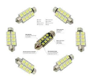 6x 42MM 5050 8SMD Festoon 212-2 214-2 578 569 6413 Dome Map License LED Lights - Picture 1 of 5