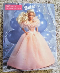 VTG 1992 Golden Barbie 100 Piece Jigsaw Puzzle (4605E-60) MIB - Picture 1 of 4