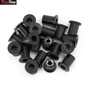 M5 Rubber Well Nuts Wellnuts for Fairing& Screen Fixing Pack of 20- 10mm Hole D1
