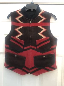 VINTAGE RALPH LAUREN POLO COUNTRY INDIAN BLANKET REVERSIBLE VEST SIZE S - Picture 1 of 13