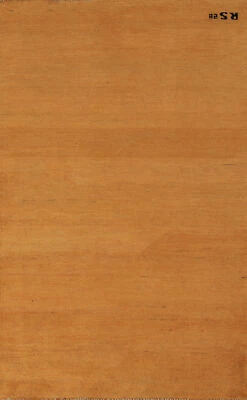 Luxurious Gabbeh Solid Design Wool Modern Accent Rug - Brand New 3x5 ft - Image 1 of 4