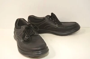 Clarks Men's Cotrell Edge Black Oily Leather Comfort Casual Shoes US size 8.5 - Picture 1 of 7
