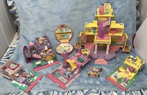 Lote De 8 Figuras De Muñeca Bluebird Polly Pocket De Colección más 5 Casas y 1 Compacto - Imagen 1 de 18