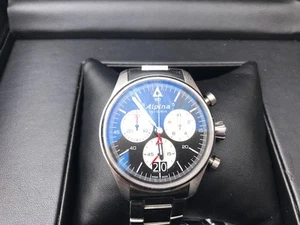Alpina Startimer Pilot Quartz Chrono 44mm, SS Case, 10ATM, Black AL-372BS4S6B - Picture 1 of 8