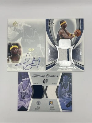 Lote de camisetas y auto de los Indiana Pacers Reggie Miller, Jermaine O’Neal, Brad Miller Foto 1 de 2