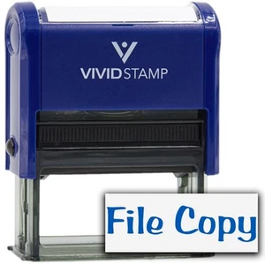File Copy Self-Inking Office Rubber Stamp (Blue) - Medium - Picture 1 of 4