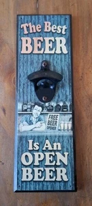 Vintage Wall Bottle Opener Open Home Manshed Mancave Bar Decor Sign $4 EXPRESS - Picture 1 of 5