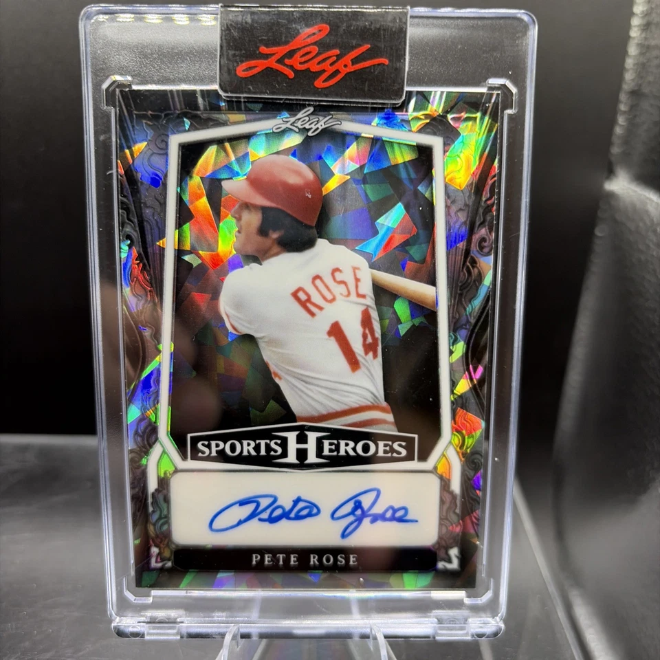 Pete Rose, 2025 Leaf Sports Heroes, #’d 25/35 automático. Cincinnati Reds. Foto 1 de 4