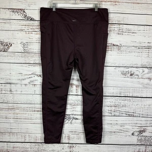 Women's MONDETTA Burgundy & Black Athletic Leggings Performance + Luxury Sz XXL - Picture 1 of 5