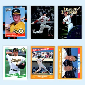 Mark McGwire Lot 6 Baseball Cards 1988 Leaf Oakland Athletics Set Collection MLB - Picture 1 of 8
