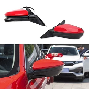 Pair Red Electric Wing Door Mirror Fits For Honda Civic Sedan 2016-2020 - Imagen 1 de 12