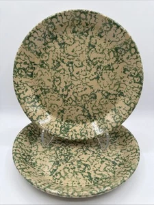 ROBINSON RANSBOTTOM POTTERY ROSEVILLE Green Sponge ware Dinner Plate 10 1/4” - Picture 1 of 15
