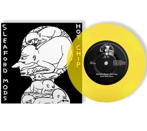 Sleaford Mods Hot Chip Nom Nom Nom Cat Burglar Yellow 7" Vinyl Mint/New - Picture 1 of 2