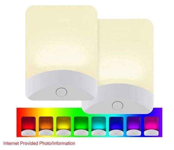 GE Color-Changing LED Night Light 2 Pack White 46722 White Base