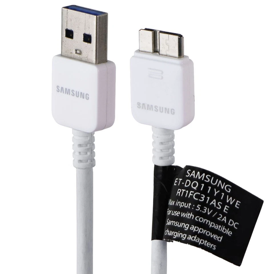 Samsung 5Ft Charge and Sync Cable (ET-DQ11Y1WE) for Micro USB3.0 Devices - White - Image 1 of 4