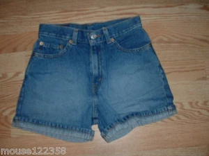 LEVI Jeans Shorts Size 16 slim red tab super short - Picture 1 of 2