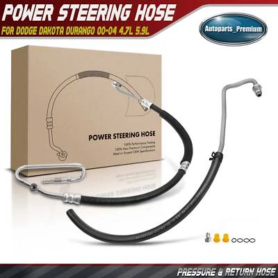2x Power Steering Pressure & Return Hose for Dodge Durango Dakota 2000-2004 4WD - Image 1 of 4