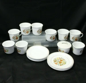 Corelle Indian Summer Cups Saucers Bread Plates Creamer Sugar Bowls Lot of 22 - Picture 1 of 12