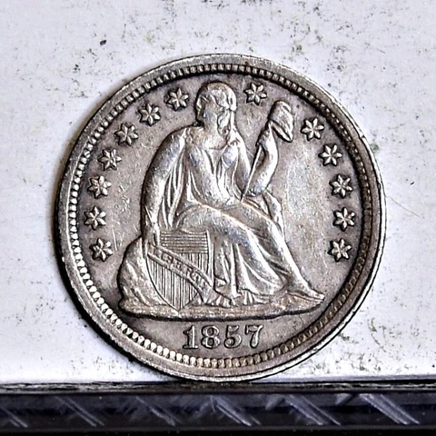 1857 Liberty Seated Dime - Ch AU Details (#42941) Cover
