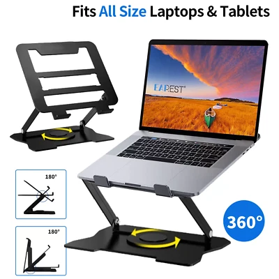 360° Metal Portable Laptop Tablet Stand Riser Bracket Adjustable Holder For Desk - Image 1 of 4