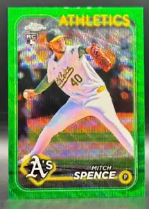 Actualización cromada Topps 2024 Mitch Spence Green Wave/99 ROOKIE Athletics - Imagen 1 de 2