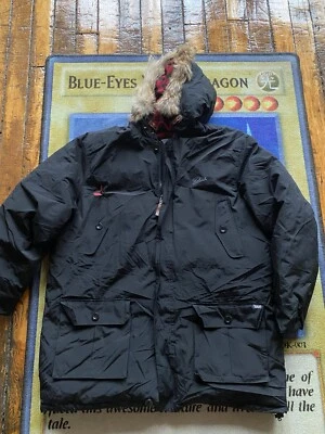 Woolrich Hombres XXL 2XL Expedition Arctic Down Parka Coyote Borde Capucha Puffer Chaqueta Foto 1 de 4