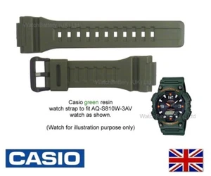 Casio Watch Strap Band W-735H, AQ-S810, AQS810W, 10410730 Dark Green - Picture 1 of 5