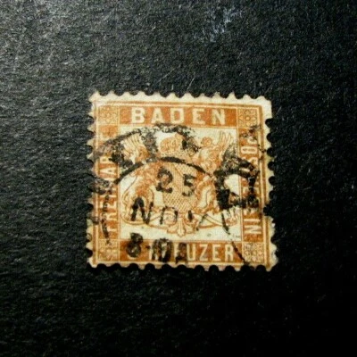 Germany-Baden Stamp Scott# 17a Coat of Arms 1862 Faults L400 - Image 1 of 2